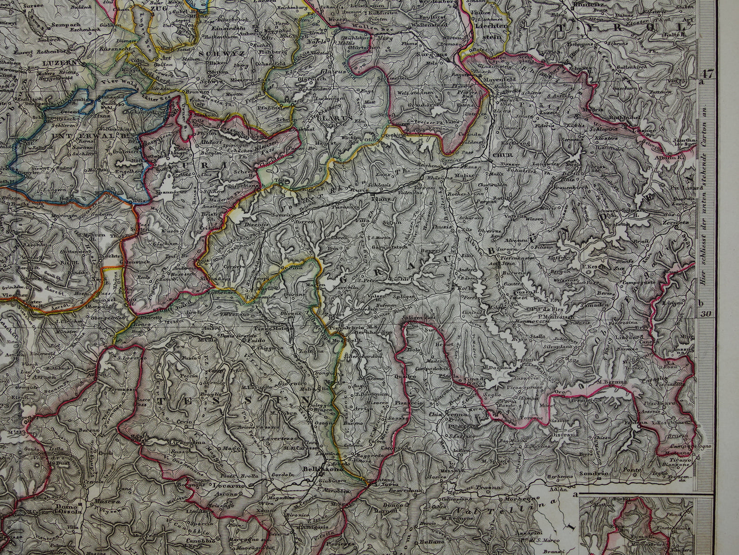 SWITZERLAND antique map of Switzerland 1860 original old map Geneva Zurich Bern with date for sale