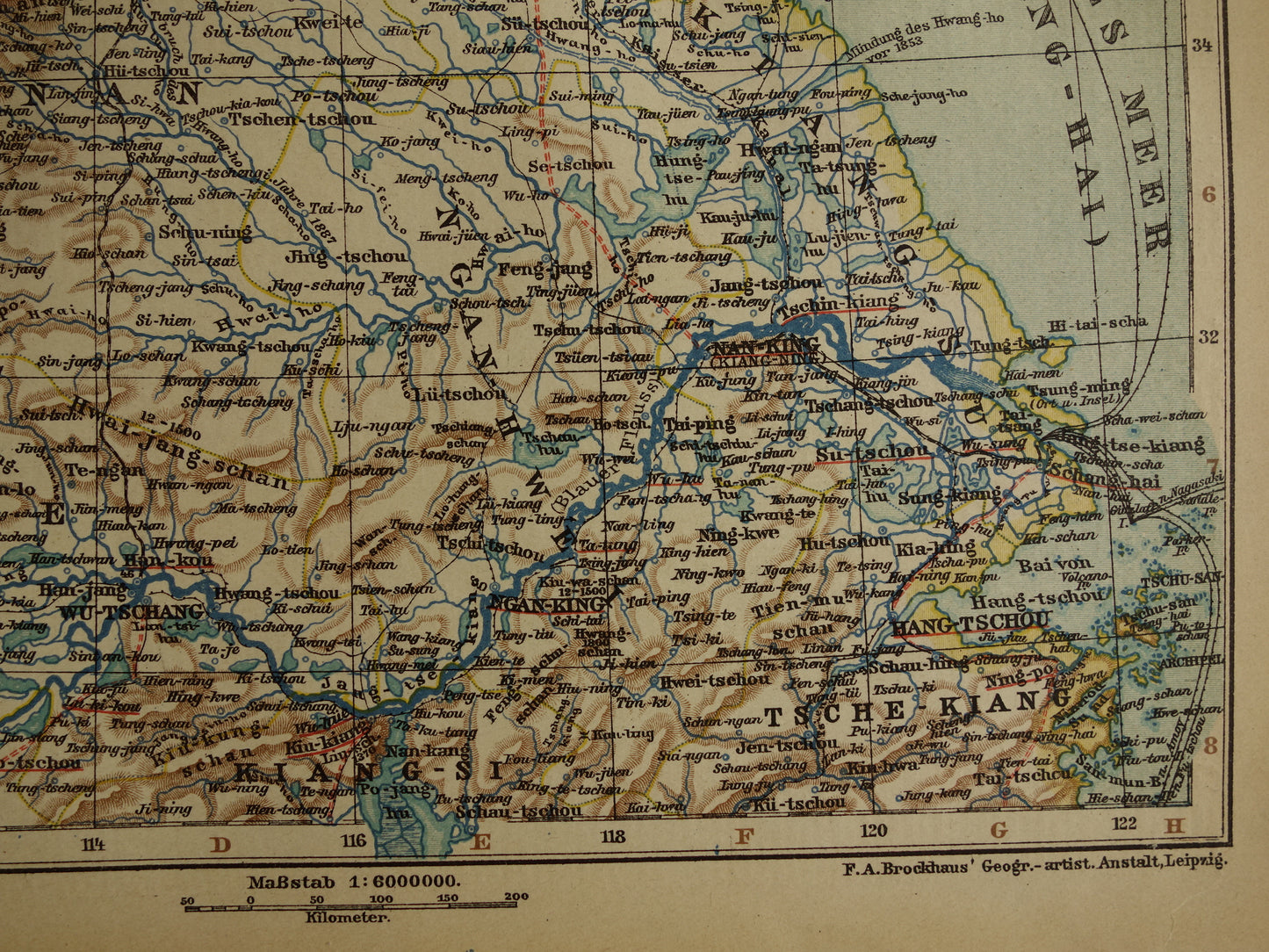 Vintage map of China 1907 original antique historical map Beijing Peking Quingdao Shanghai