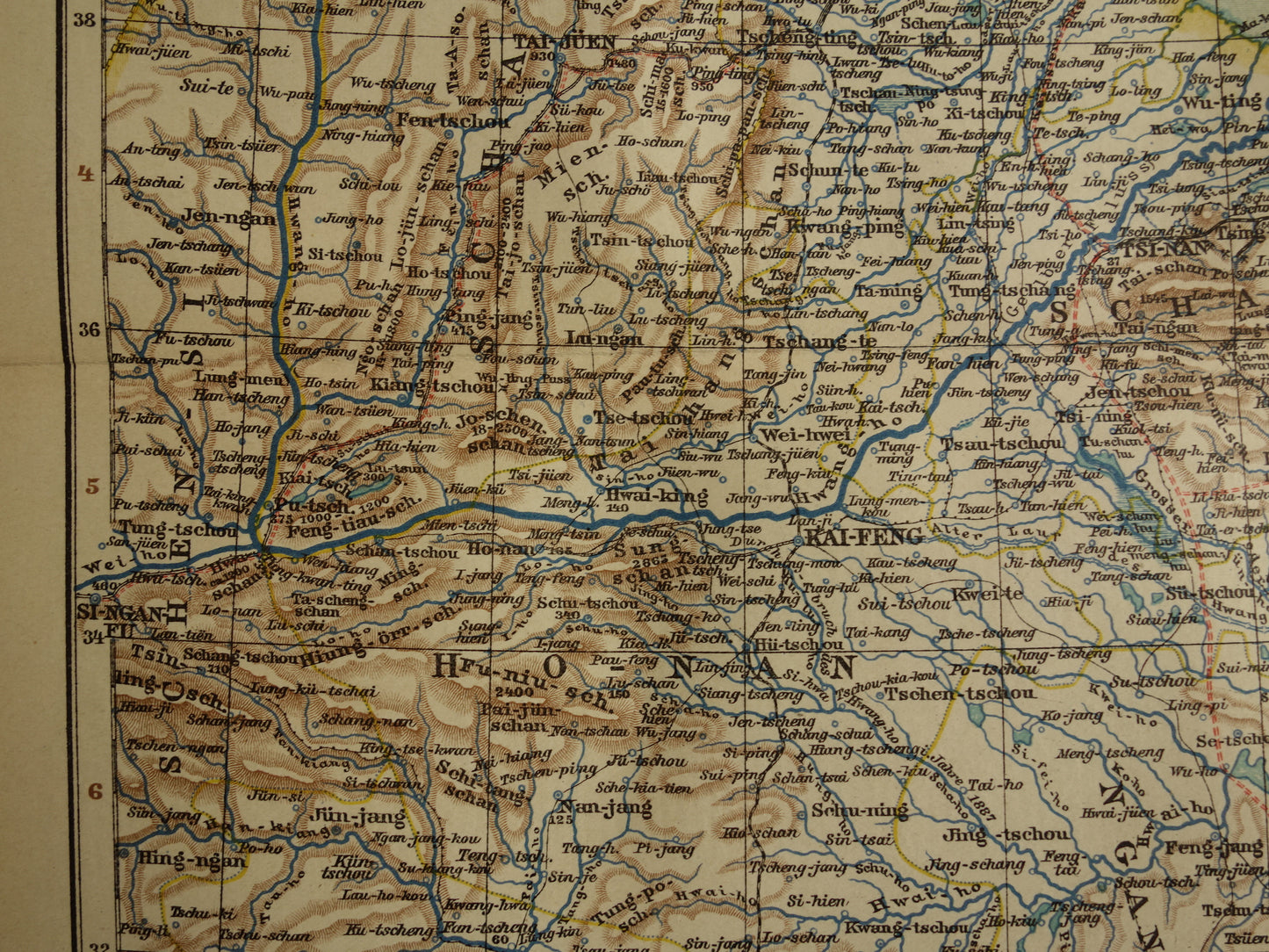 Vintage map of China 1907 original antique historical map Beijing Peking Quingdao Shanghai