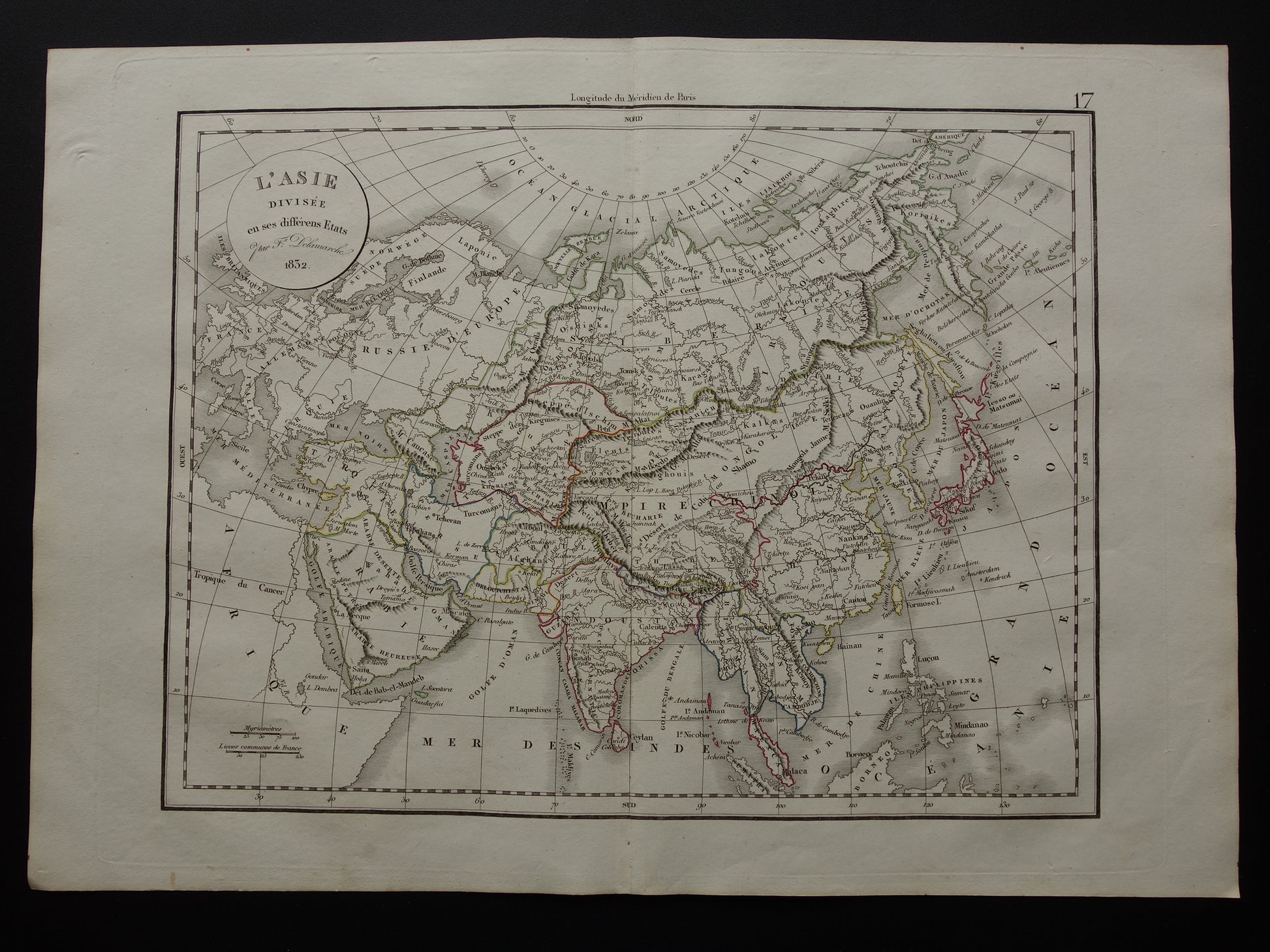  l'Asie divisee en ses differens Etats delamarche 1832 map