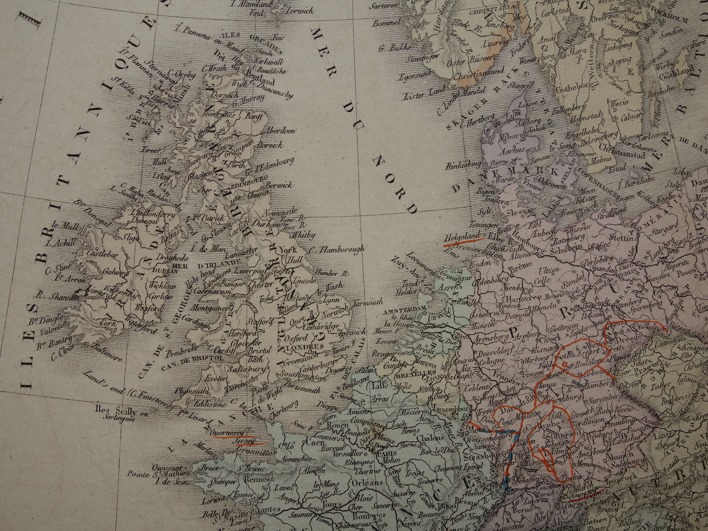 EUROPE old map of Europe from 1876 original antique map European continent vintage poster