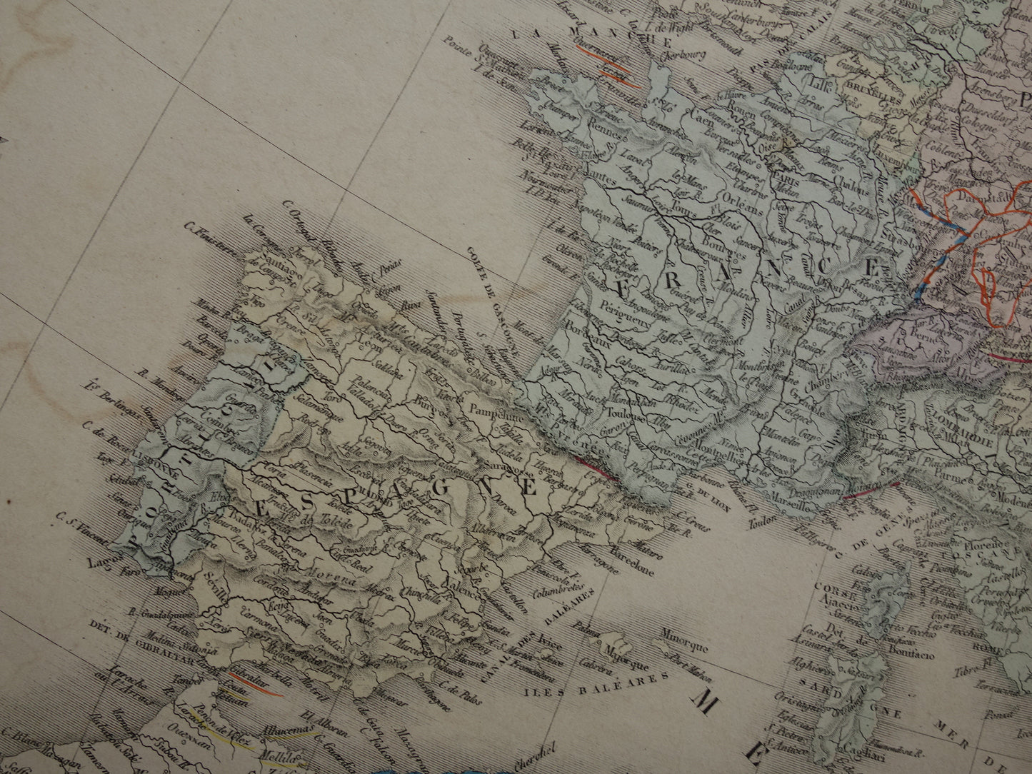 EUROPE old map of Europe from 1876 original antique map European continent vintage poster