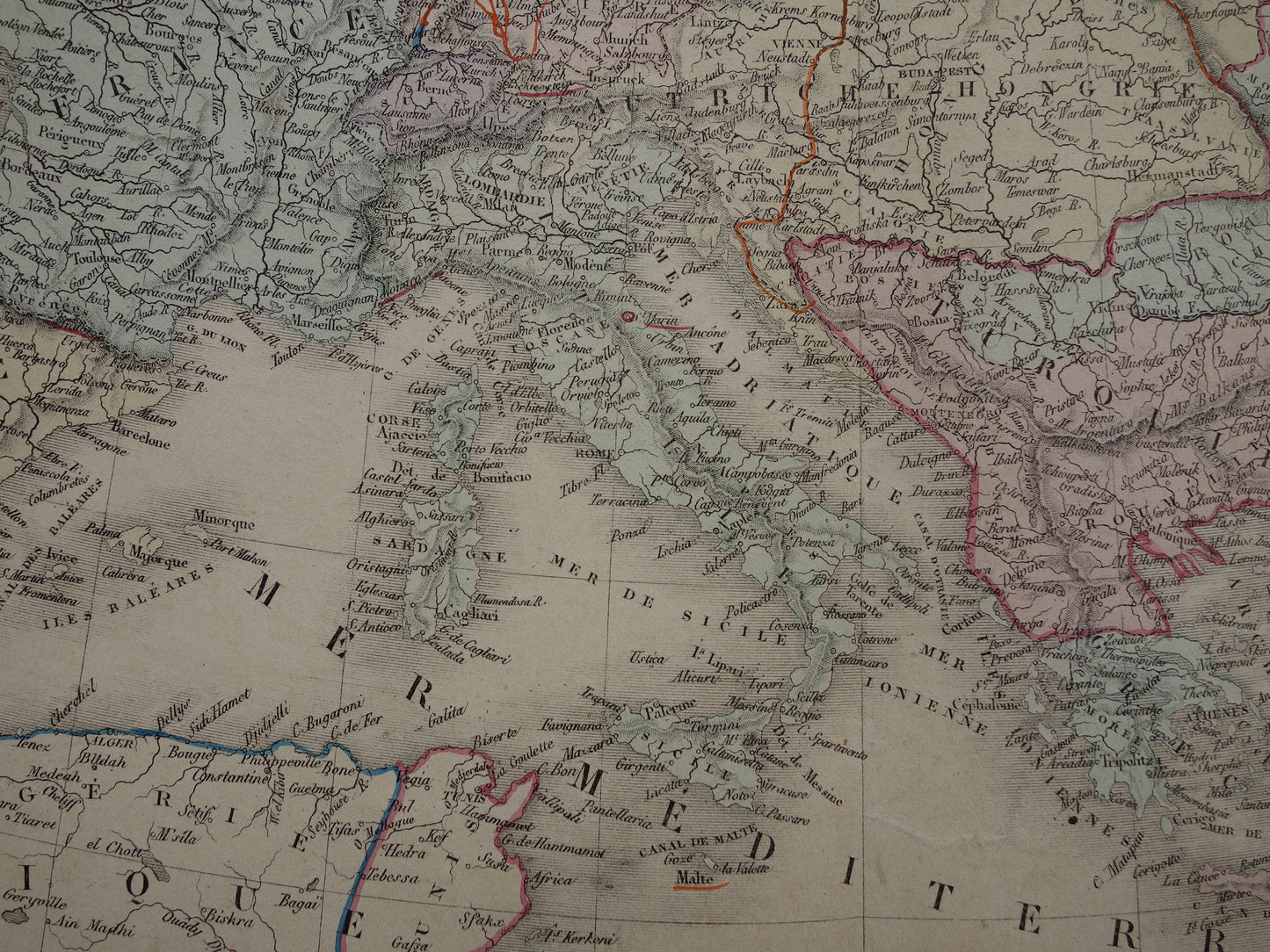 EUROPE old map of Europe from 1876 original antique map European continent vintage poster