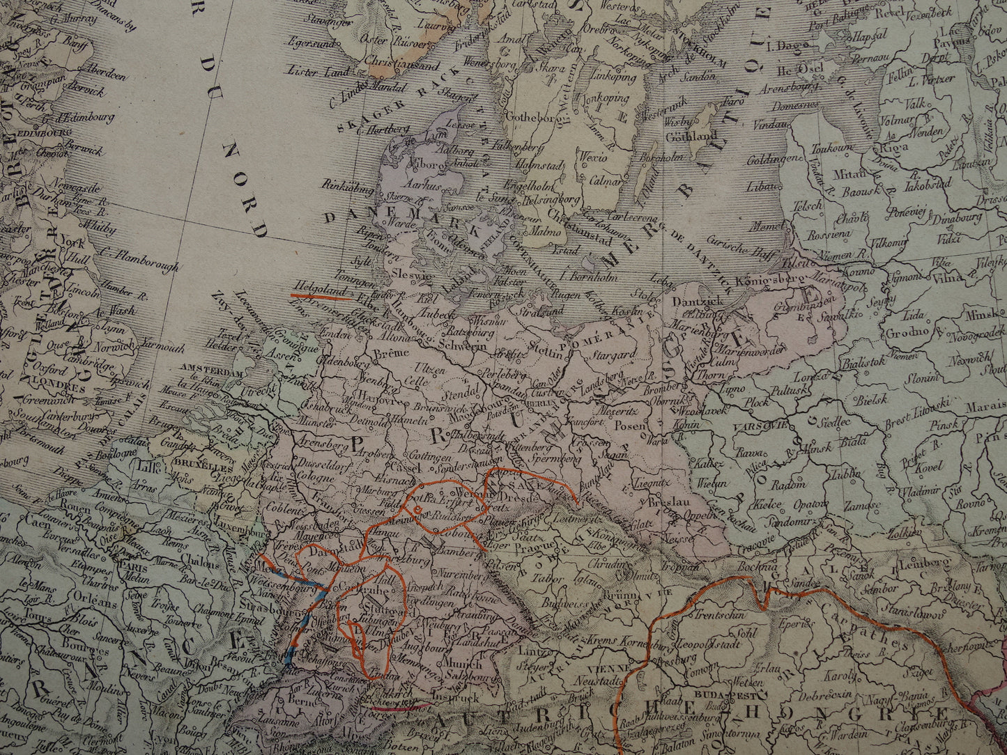 EUROPE old map of Europe from 1876 original antique map European continent vintage poster