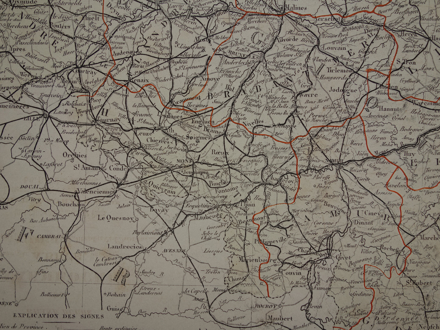 Oude landkaart van NEDERLAND en BELGIË 1876 Antieke Franse kaart Benelux vintage poster
