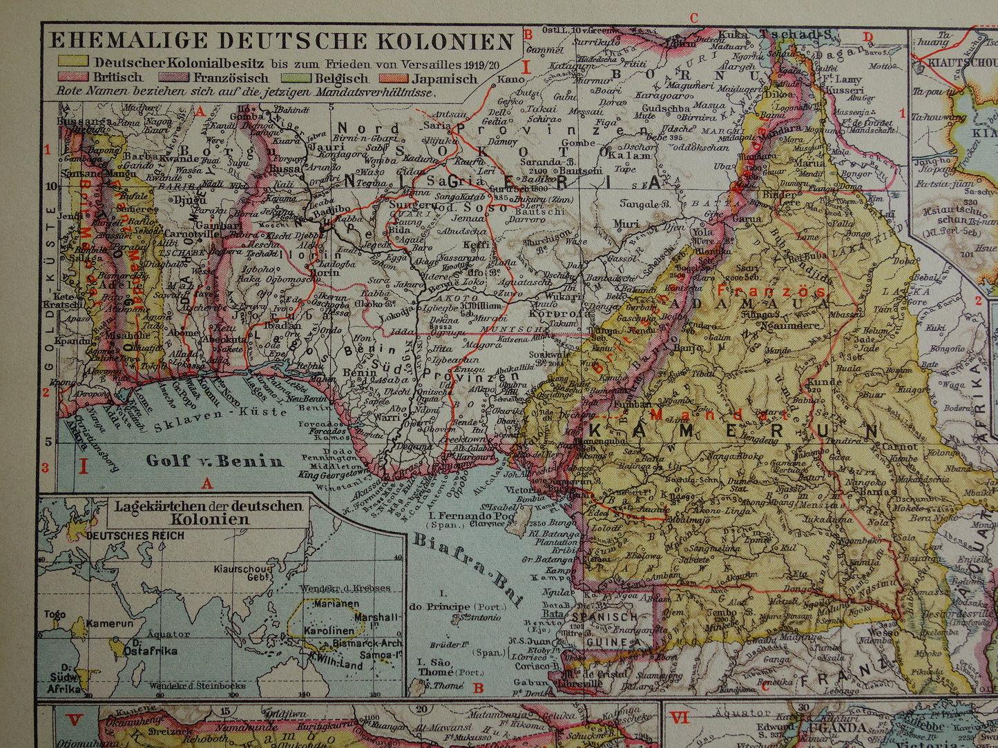 German Colonies old map Kamerun Togo Namibia German East Africa Bismarck Archipelago vintage maps