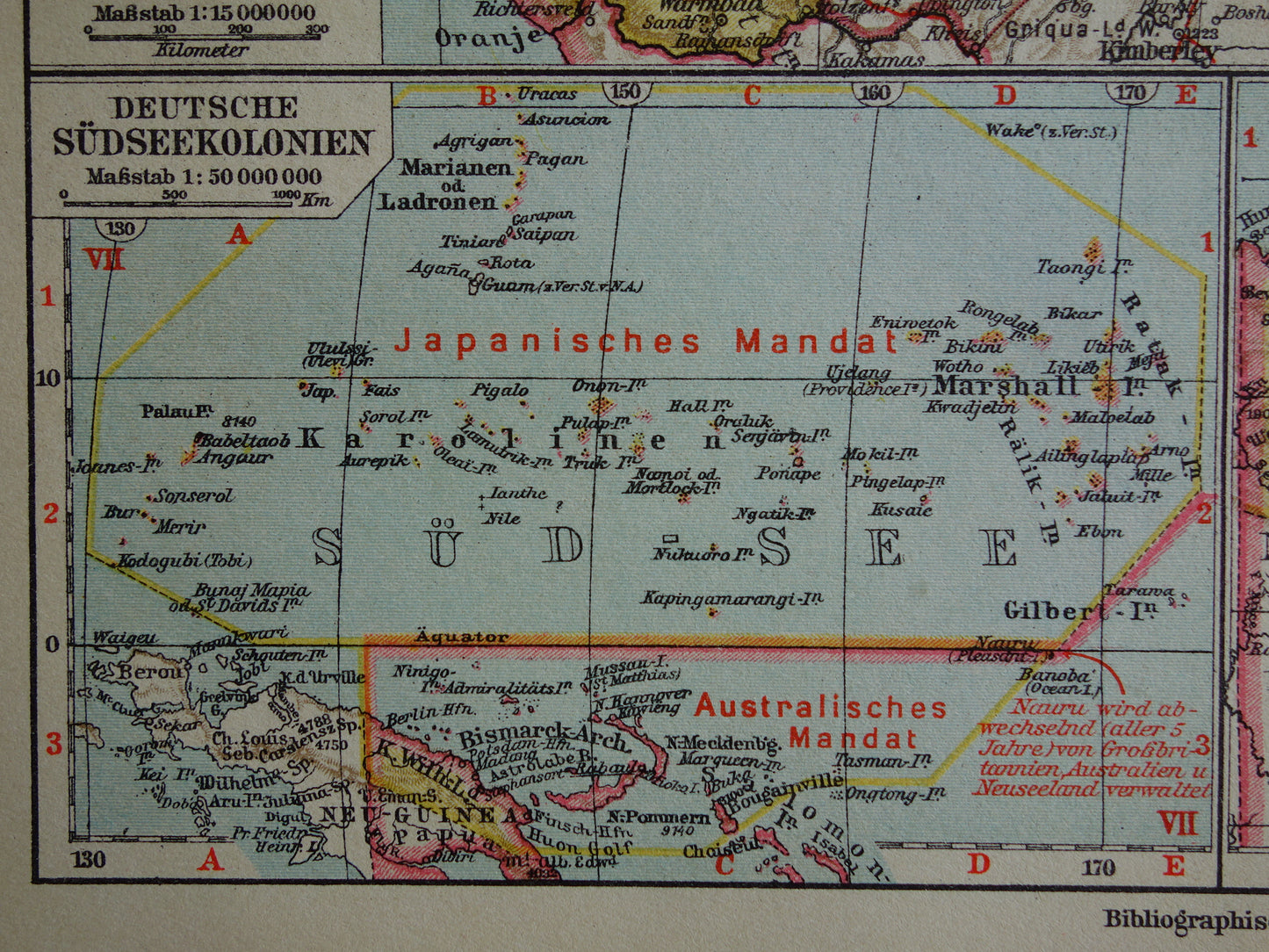 German Colonies old map Kamerun Togo Namibia German East Africa Bismarck Archipelago vintage maps