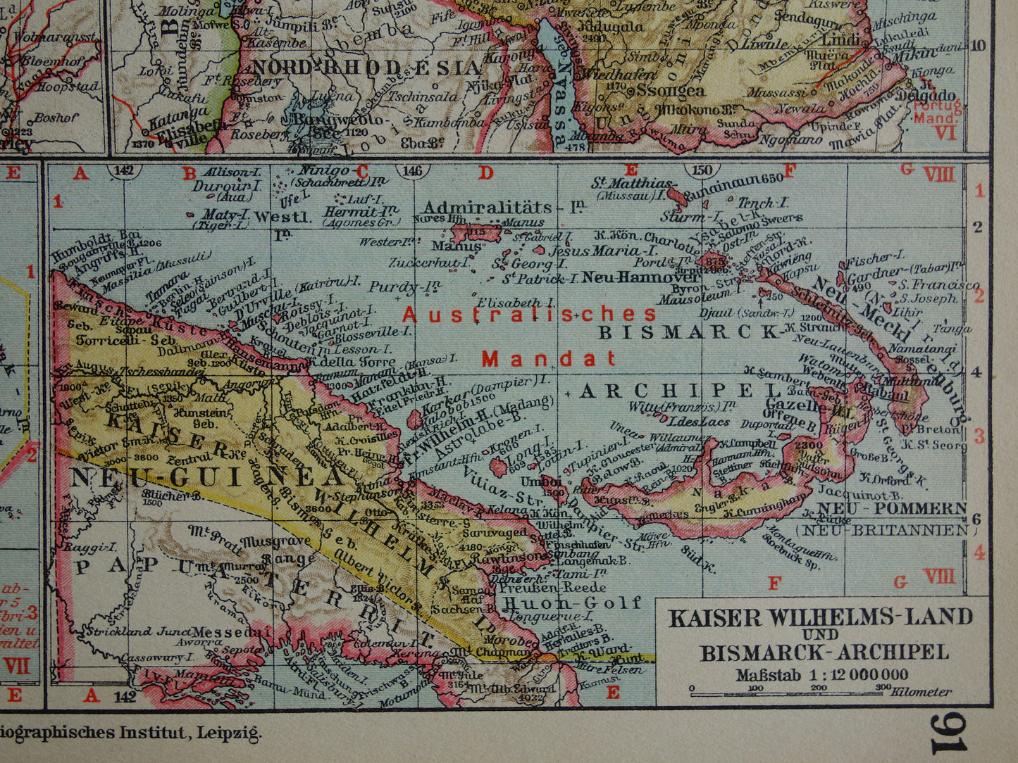 German Colonies old map Kamerun Togo Namibia German East Africa Bismarck Archipelago vintage maps