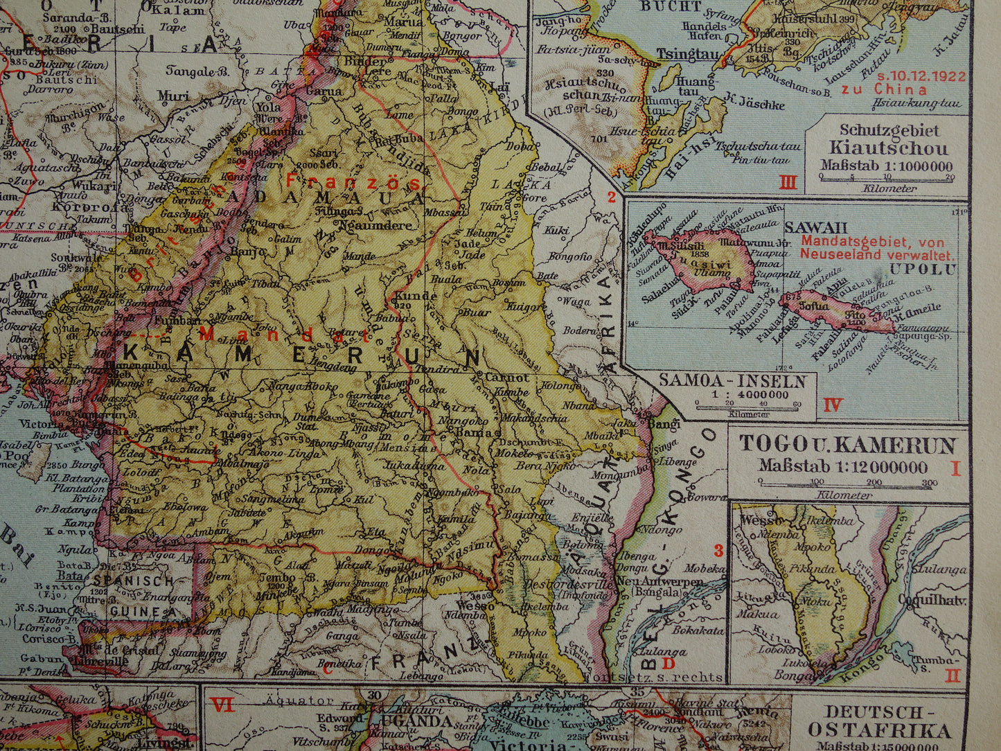 German Colonies old map Kamerun Togo Namibia German East Africa Bismarck Archipelago vintage maps