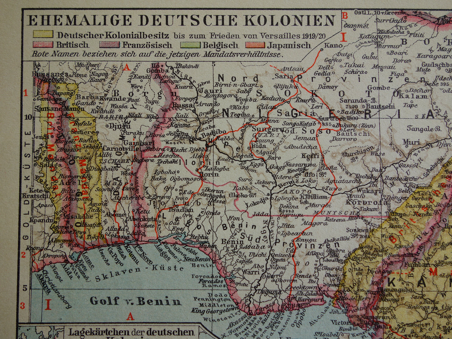 German Colonies old map Kamerun Togo Namibia German East Africa Bismarck Archipelago vintage maps