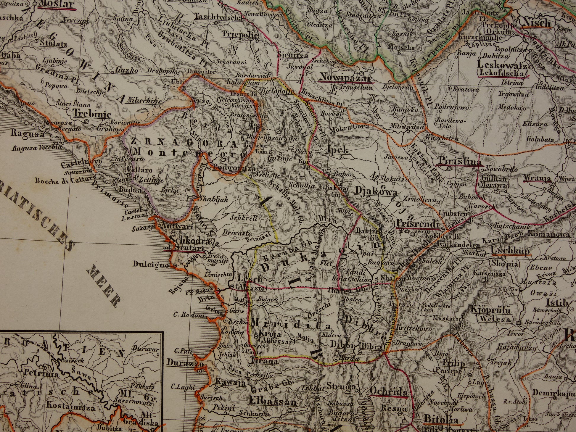 montenegro historische kaarten kopen vintage