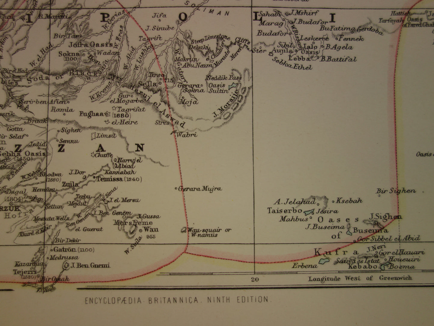 Old map of Libya 1888 original antique map Tripoli Sirte Benghazi Misrata