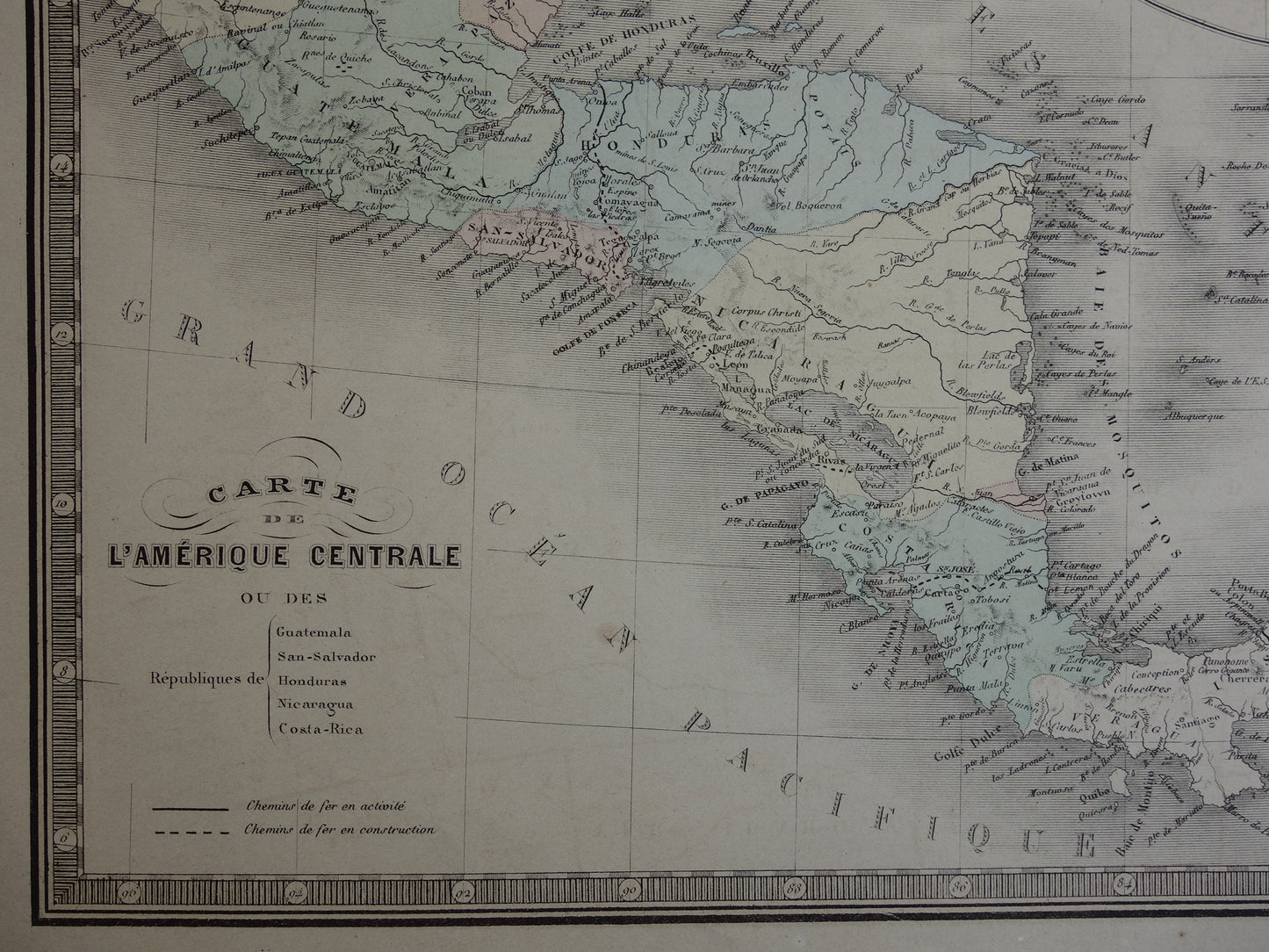 Mexico and United States old map from 1876 original antique map west coast USA California USA vintage historical maps