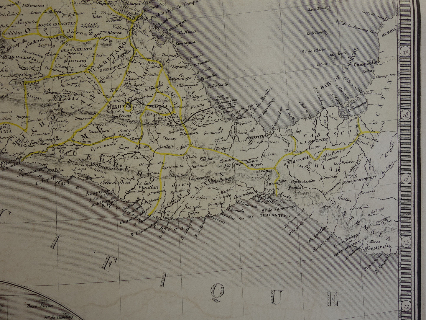 Mexico and United States old map from 1876 original antique map west coast USA California USA vintage historical maps