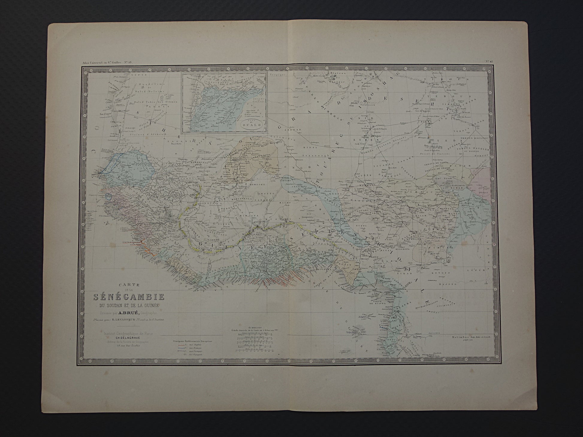 AFRIKA oude kaart van West-Afrika 140+ jaar oude landkaart van Sahara Guinea Nigeria Grote originele vintage historische kaarten
