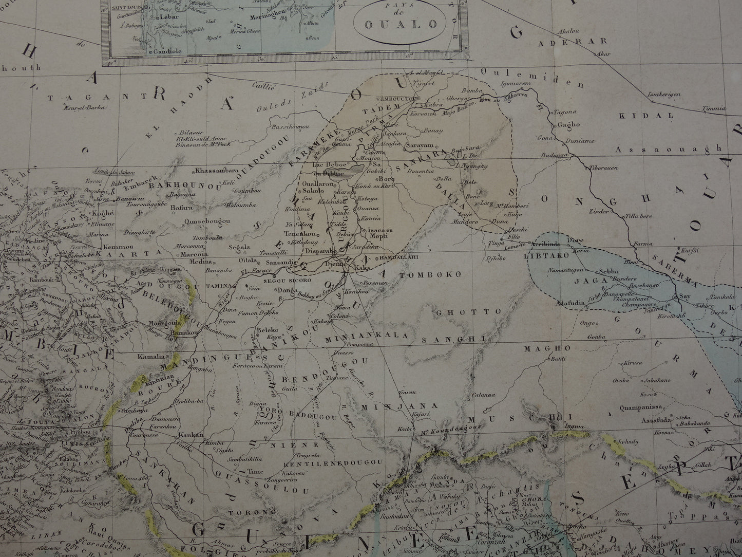 AFRICA Old Map of West Africa 140+ Year Old Map of Sahara Guinea Nigeria Large Original Vintage Historical Maps