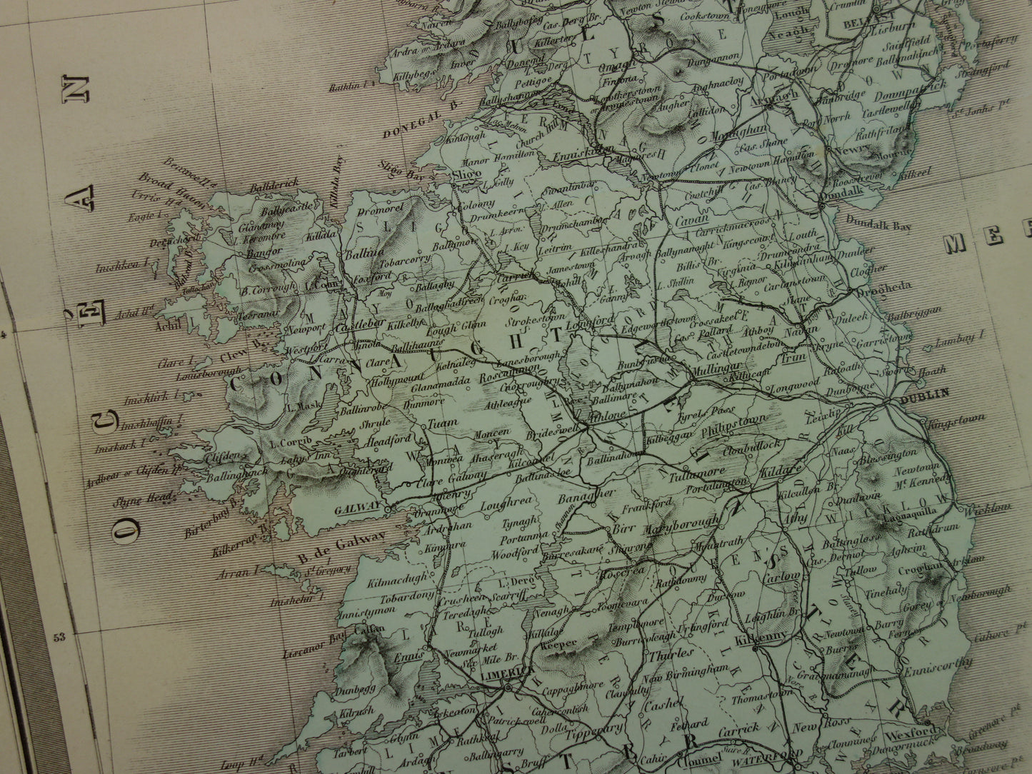 Large antique map of GREAT BRITAIN and IRELAND 130+ year old French map vintage poster with year/date
