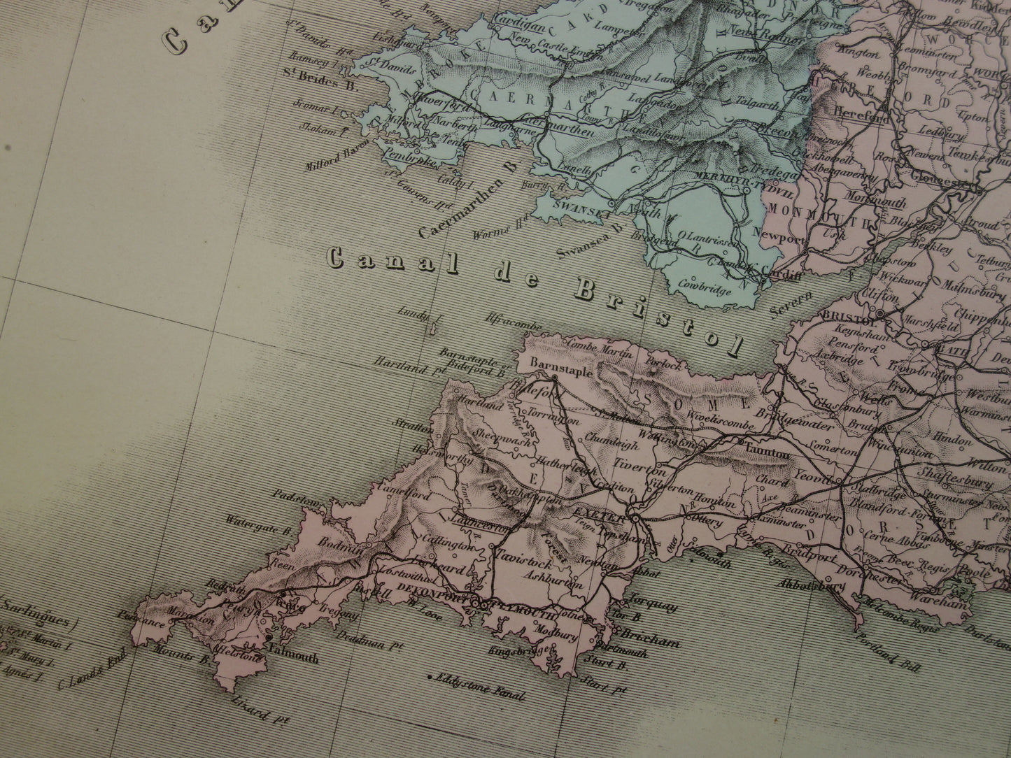 Large antique map of GREAT BRITAIN and IRELAND 130+ year old French map vintage poster with year/date