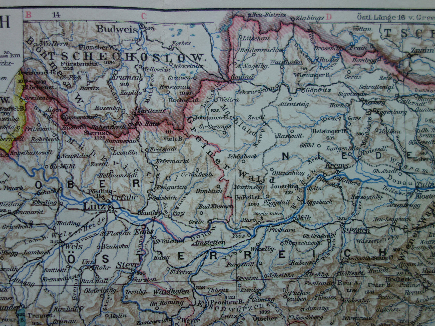 AUSTRIA old map of Austria with Vienna Linz Graz Salzburg in 1926 Detailed vintage map Tyrol