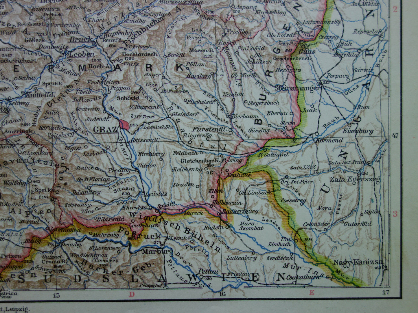 AUSTRIA old map of Austria with Vienna Linz Graz Salzburg in 1926 Detailed vintage map Tyrol