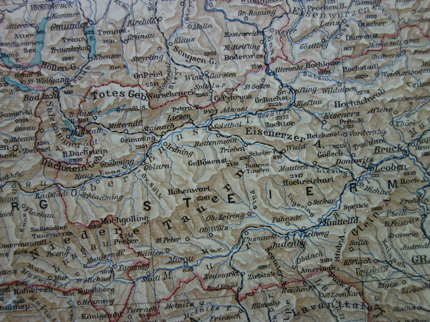 AUSTRIA old map of Austria with Vienna Linz Graz Salzburg in 1926 Detailed vintage map Tyrol